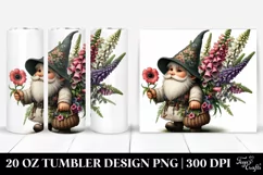 Digital Gnome with Foxglove Bouquet | 20 Oz Tumbler Product Image 1