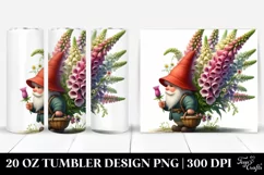Digital Gnome with Foxglove Bouquet | 20 Oz Tumbler Product Image 1
