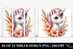 Pastel Unicorn with Gladiolus | 20 Oz Tumbler Product Image 1