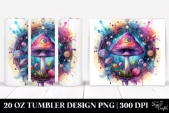 Vibrant Magical Celestial Mushroom, 20 Oz Tumbler Product Image 1