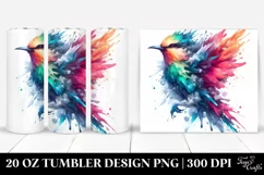 Vibrant Watercolor Bird Ice Tumbler 20 oz Product Image 1