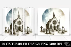 Simple Graveyard Watercolor Tumbler | 20 oz Tumbler Product Image 1