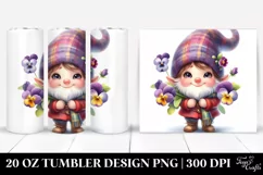 Cute Gnome with Pansy | 20 Oz Tumbler Product Image 1