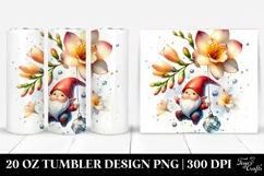Air Hanging Gnome with Freesia | 20 Oz Tumbler Product Image 1