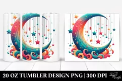 Retro Colorful Half Moon Clipart 20 Oz Tumbler Product Image 1