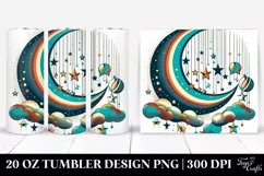 Retro Colorful Half Moon Clipart 20 Oz Tumbler Product Image 1