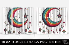 Retro Colorful Half Moon Clipart 20 Oz Tumbler Product Image 1