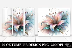 Abstract Shiny Lily Clipart, Transparent 20 Oz Tumbler Product Image 1