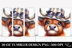 Highland Cow Portrait with Sun Hat | 20 Oz Tumbler Product Image 1