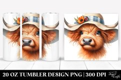 Highland Cow Portrait with Sun Hat | 20 Oz Tumbler Product Image 1