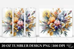 Abstract Colorful Bouquet with Gold Foil | 20 Oz Tumbler Product Image 1