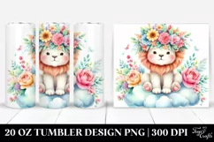 Cute Cartoon-Style Lion Tumbler Design Product Image 1
