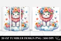 Cute Cartoon-Style Lion Tumbler Design Product Image 1