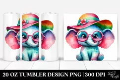 Colorful Baby Elephant | 20 Oz Tumbler Product Image 1