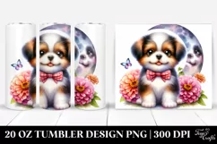 Cute Babydog on Moon 20 Oz Tumbler Product Image 1