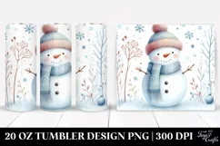Pastel Snowman with Scarf, Sublimation Clipart Product Image 1