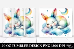 Colorful Sleeping Bunny Clipart 20 Oz Tumbler Product Image 1