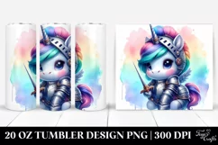 Pastel Unicorn Knight. 20 Oz Tumbler Design Product Image 1