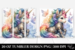 Pastel Unicorn Knight. 20 Oz Tumbler Design Product Image 1