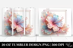Abstract Pastel Glossy Hibiscus Tumbler Design Product Image 1