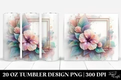 Abstract Pastel Glossy Hibiscus Tumbler Design Product Image 1