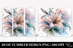 Abstract Pastel Glossy Lily Tumbler Design Product Image 1