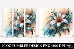 Abstract Pastel Wooden Stained Lily Tumbler Design Product Image 1