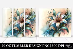 Abstract Pastel Wooden Stained Lily Tumbler Design Product Image 1