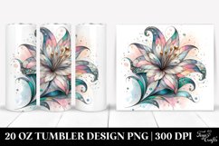Abstract Pastel Wooden Stained Lily Tumbler Design Product Image 1
