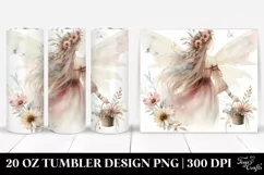 Washed Watercolor Boho Fairy Tumbler Design Product Image 1
