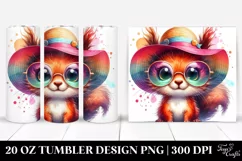 Colorful Layered Baby Squirrel with Sun es | 20 Oz Tumbler Product Image 1