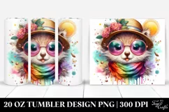 Colorful Layered Baby Squirrel with Sun es | 20 Oz Tumbler Product Image 1