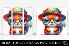Colorful Layered Baby Squirrel with Sun es | 20 Oz Tumbler Product Image 1