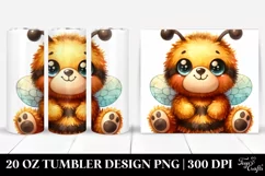 Vibrant Colorful Plush Bee | 20 Oz Tumbler Product Image 1