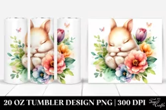 Sleeping Bunny in Flower | 20 Oz Tumbler Product Image 1