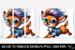 Vibrant Baby Deer Drawing Tumbler 20 oz Product Image 1