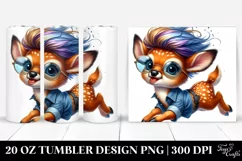 Vibrant Baby Deer Drawing Tumbler 20 oz Product Image 1