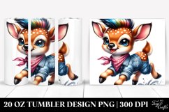 Vibrant Baby Deer Drawing Tumbler 20 oz Product Image 1