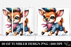 Vibrant Baby Deer Drawing Tumbler 20 oz Product Image 1