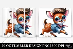 Vibrant Baby Deer Drawing Tumbler 20 oz Product Image 1