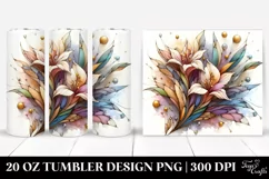 Pastel Stained Freesia. 20 Oz Tumbler Design Product Image 1