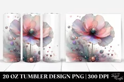 Abstract Pastel Poppy of Retro Frame Watercolor Splash Product Image 1