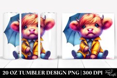 Cute Baby Highlandcow Drawing | 20 oz Tumbler Product Image 1