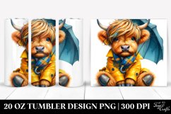 Cute Baby Highlandcow Drawing | 20 oz Tumbler Product Image 1