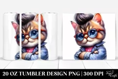 Cute Baby Cat Model Drawing | 20 oz Tumbler Product Image 1