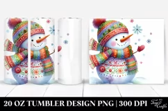 Whimsical Colorful Snowman, Sublimation Clipart Product Image 1