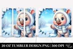 Cute Baby Rhino Clipart 20 Oz Tumbler Product Image 1