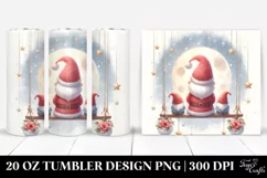 Cute Pastel Painting Featuring Santa with Gnomes | 20 oz Product Image 1