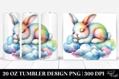Colorful Sleeping Rabbit Clipart 20 Oz Tumbler Product Image 1