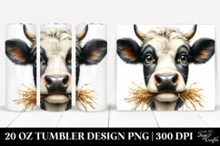 Cow Portrait with Bow | 20 Oz Tumbler Product Image 1